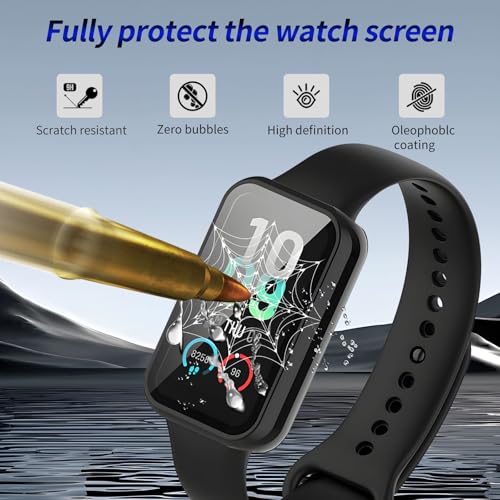 Kimiyaki 2 Pack Amazonite Band 7 Screen Protector Case Black + Black