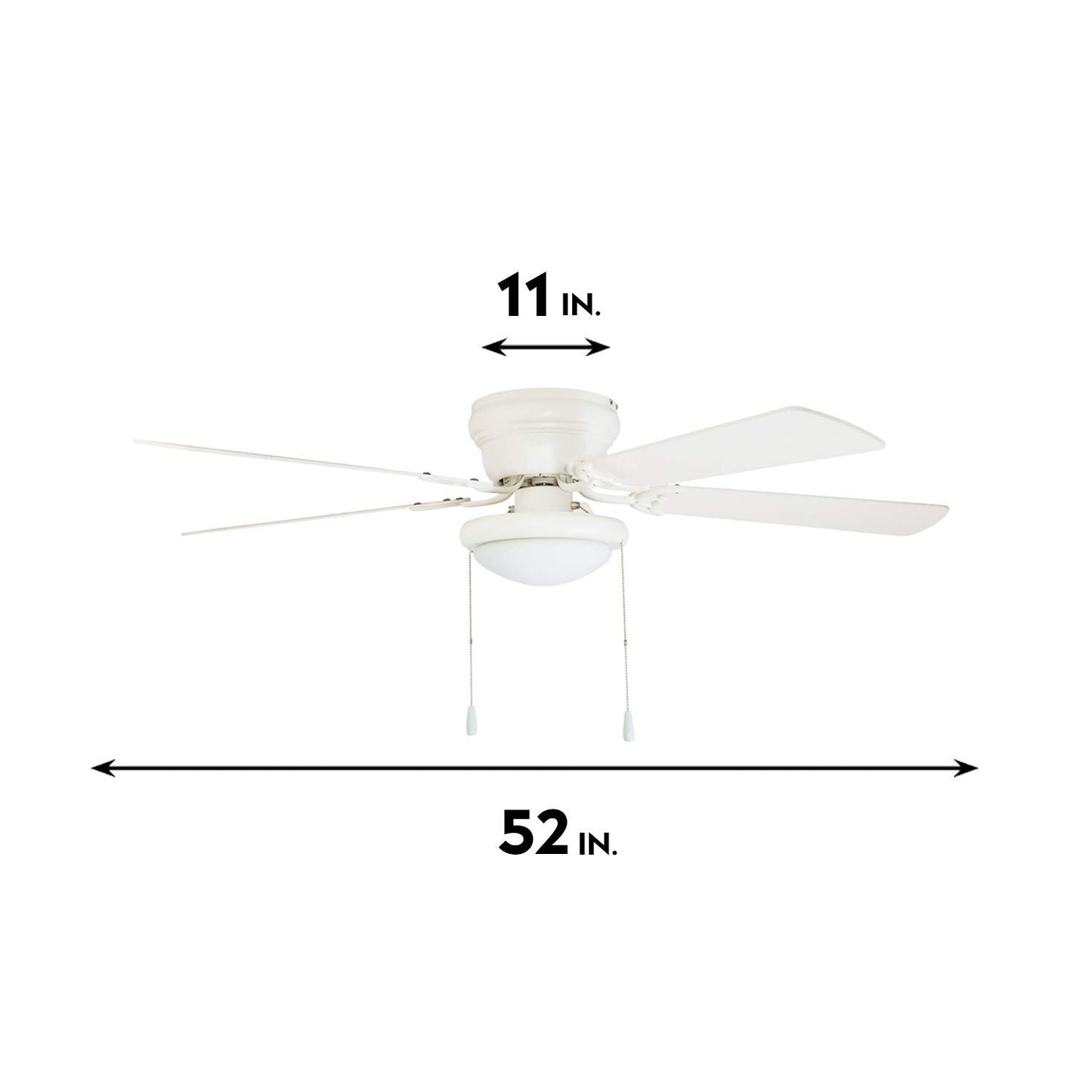 Portage Bay 50254 Hugger 52" White West Hill Ceiling Fan with Bowl Light Kit