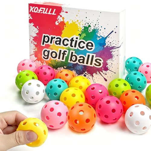 Soft Plastic Practice Golf Balls - Anti-Crack, 20 Pack, Multicolor