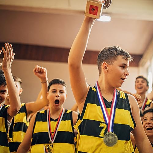 Large First Place Medal - 3.34 Inch Gold Medal with Neck Ribbon for Competitions