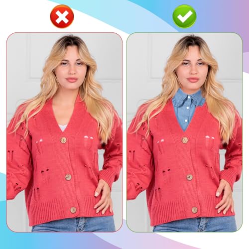 Women's Denim Detachable Collar - Blue Fake Dickey Half Shirt Accessory