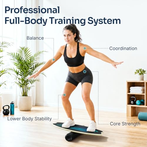 Balance Board Trainer - 7 Modes Wobble Board Set - Blue