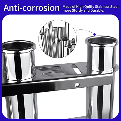 Marinebaby 3-Rod Flush Mount Fishing Rod Holder, 316 Stainless Steel