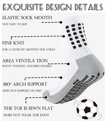 Soccer Grip Socks & Shin Guard Sleeves - Anti-Slip, Black/Red