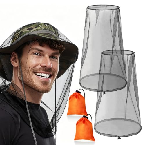 2 Pack Mosquito Head Net - Breathable Insect Protection for Outdoor Hiking