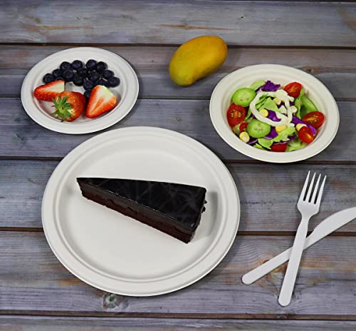 CantaGreen 9 Inch Compostable Plates – 100 Count Heavyweight Sugarcane Bagasse & Bamboo Fibre