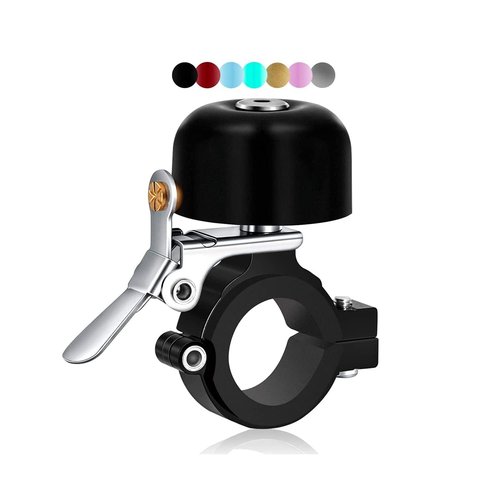Greallthy Bike Bell Classic Brass Bicycle Bell,Bike Bells for Adults Kids, Loud Retro Bell for Road & Mountain Bikes, Universal Handlebar Fit (Black).