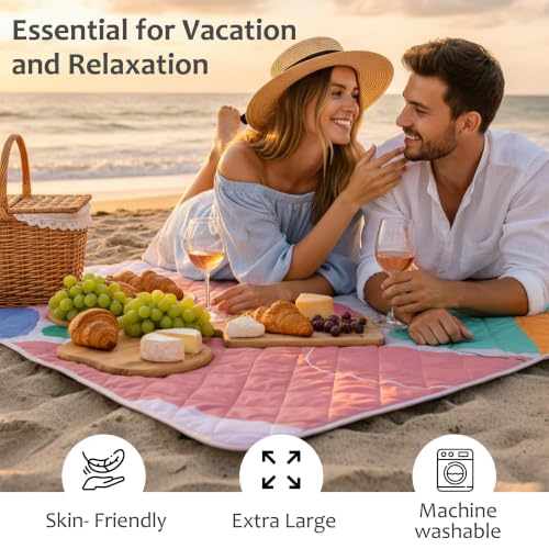 Exclusivo Mezcla Extra Large Waterproof Foldable Picnic Blanket - Abstract Red 60x80"