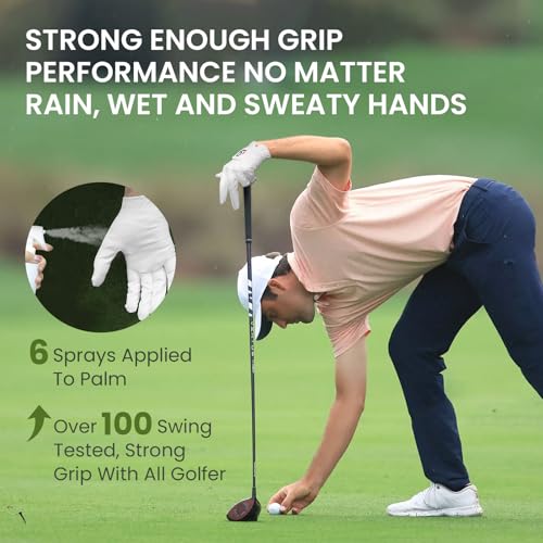 All Weather Grip Golf Gloves - Men’s 3 Pack, Left Hand, Large - White