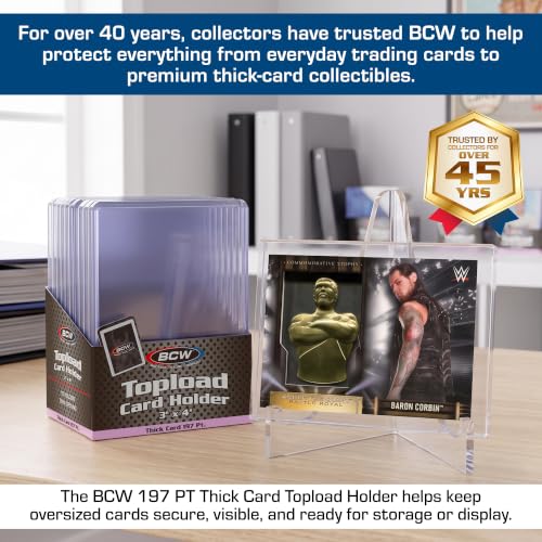 BCW 197 PT. Thick Card Topload Holder - Pack of 10 | Durable Rigid