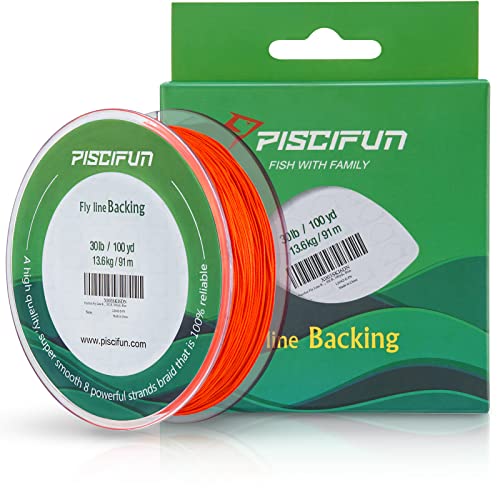 Braided Fly Line Backing - Orange, 30lb/100yd
