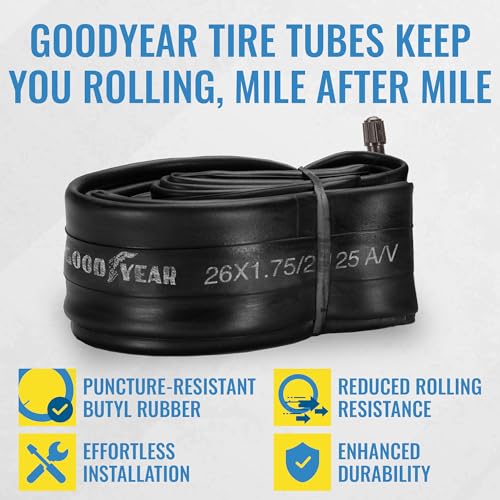Goodyear 26x1.75/2.127 Butyl Inner Tube with Schrader Valve for Road MTB