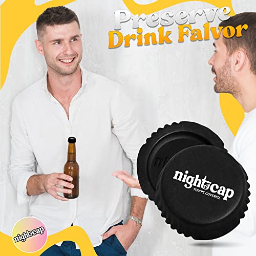 Anti-Spiking Drink Protector - Nightcap Beer Bottle Cover - Black