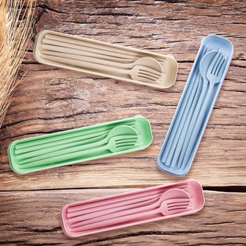 Reusable Travel Utensils Set - 4-Piece Cutlery with Case - Color 2