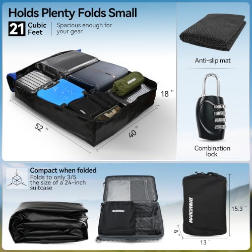 Waterproof Car Roof Luggage Bag - 21 Cubic Feet, Black