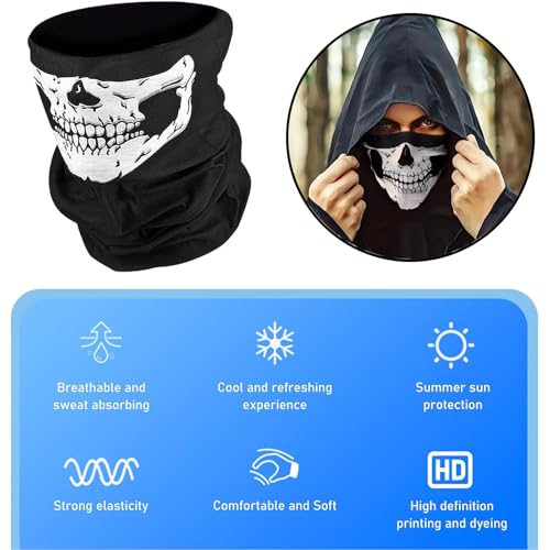 Skull Ski Mask Balaclava - Breathable Ghost Face Design, 3 Pack