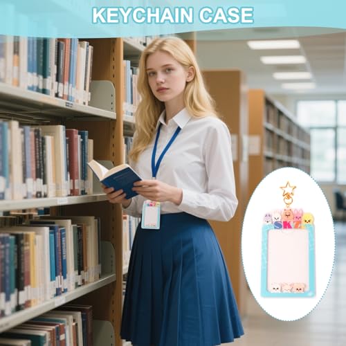 Cute Animal Photo Card Holder Keychain - ID & Credit Card Case