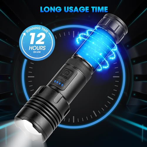 Rechargeable LED Flashlights High Lumen,99,000 Lumens Super Bright Flashlight,Powerful Flash Light 5 Modes for Home Outdoor Camping Hiking