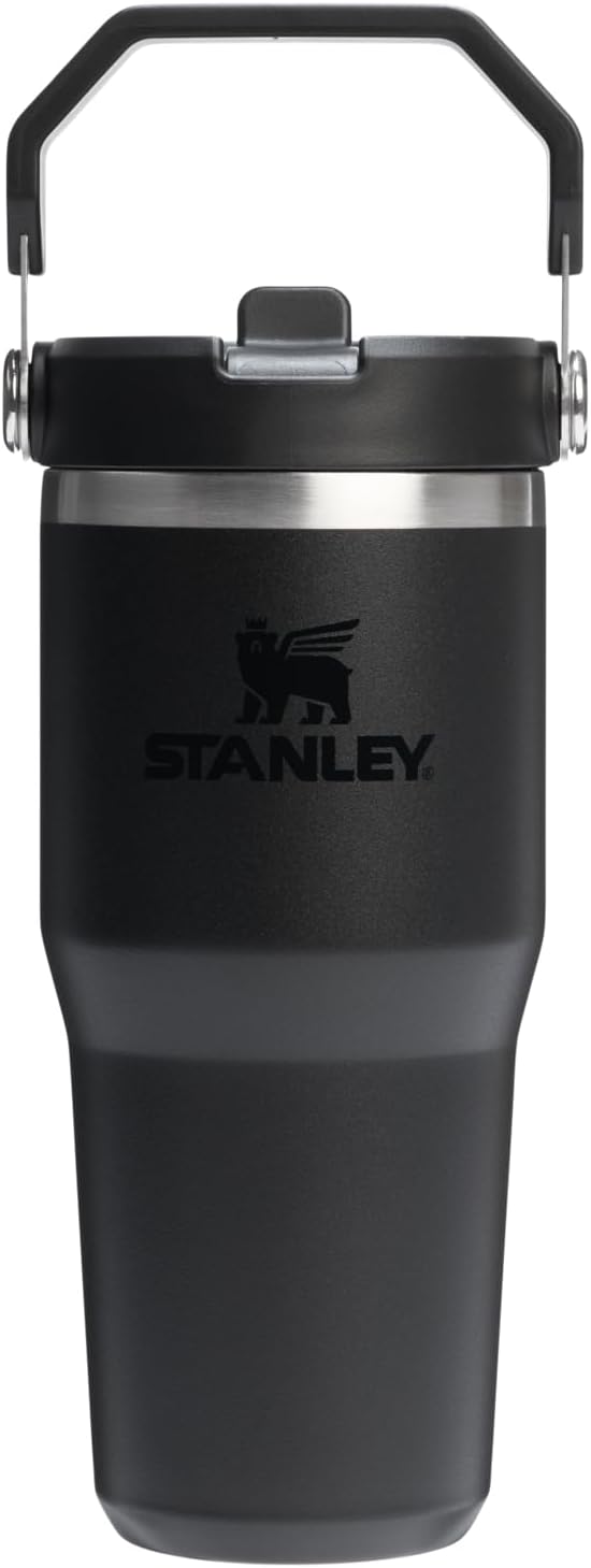 STANLEY IceFlow 2.0 Tumbler - 14 oz Insulated Stainless Steel Water Bottle | Leakproof Flip Straw & Handle | Black