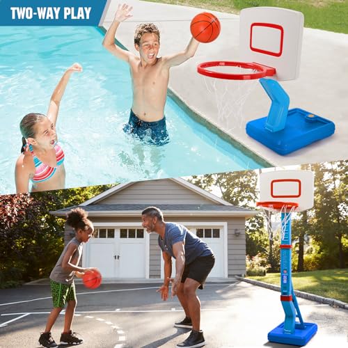 SUPER JOY Blue Toddler Basketball Hoop - Adjustable Indoor & Outdoor Kids Toy