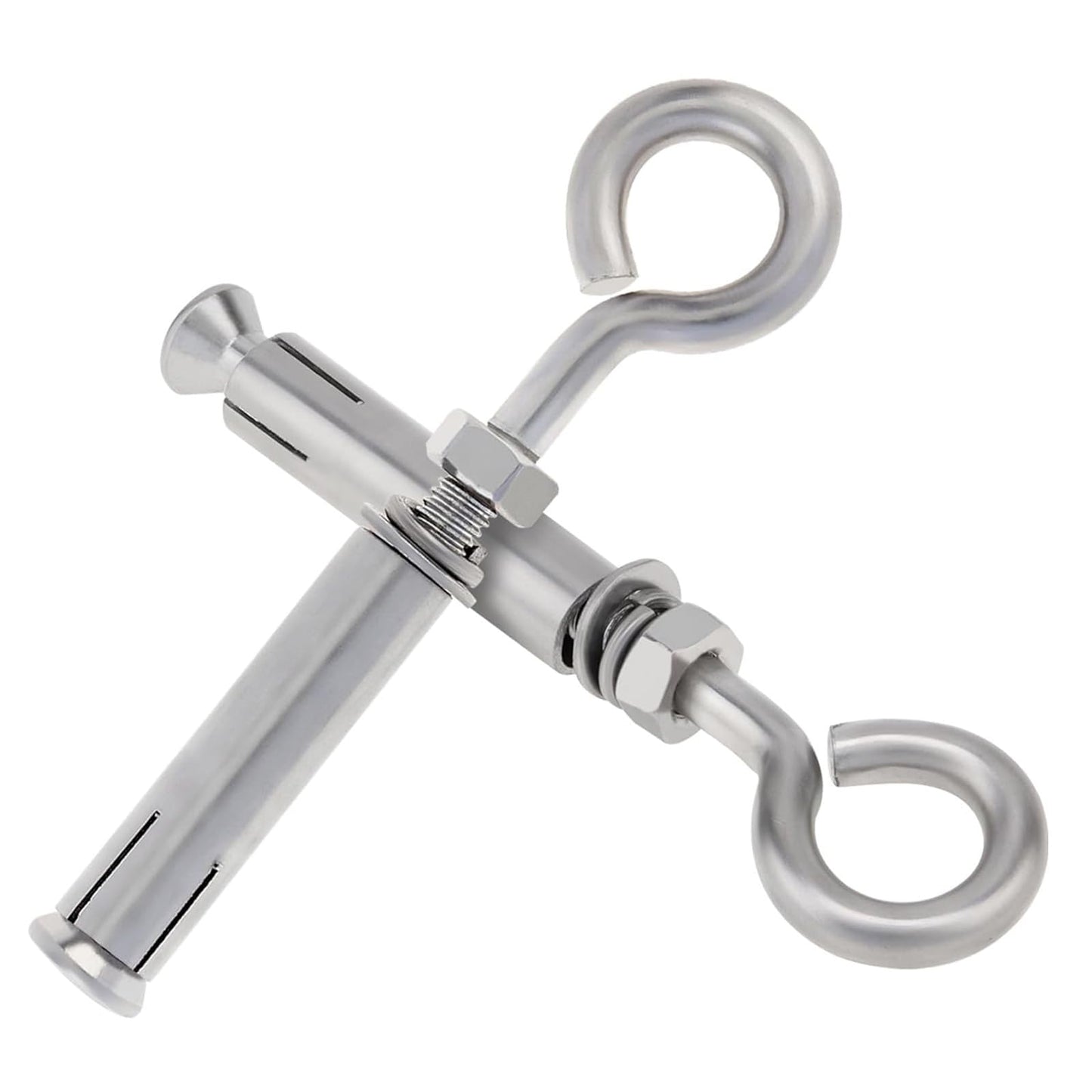 Concrete Eye Bolts 12Pcs, M6 Eyebolt Bolts Stainless Steel Concrete Anchor Eyebolt Screw Hooks, Heavy Duty Brick Anchors Eyebolts Expansion Screw Lifting Ring Bolt Fastener 1/4inch for Concrate Wall