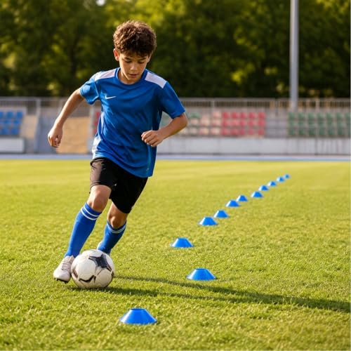 30 Mini Soccer Cones for Agility Training and Sports Drills