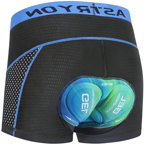 ASTRYON Men’s 5D Gel Padded Cycling Shorts - Large Black MTB Bike Shorts