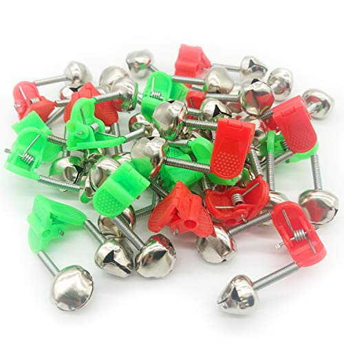 20 Pcs Fishing Rod Alarm Bells - Loud Dual Alert Clips in Red & Green