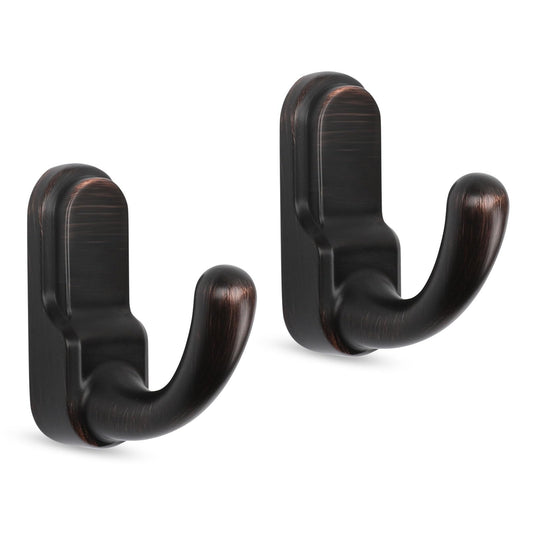 Metaliby 2 Pack Bathroom Hooks for Towels, Oil Rubbed Bronze Towel Hooks Wall Mounted, Bath Towel Robe Hook for Bathrooms, Bathroom Wall Hooks for Hanging Towels