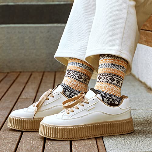 Warm Wool Socks for Women - Nordic Style - One Size, 5 Pairs
