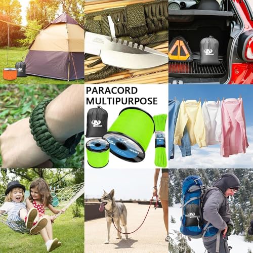 750lb Reflective Paracord 11-Strand Utility Rope - 100ft Fluorescent Green