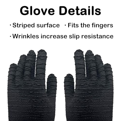 Heavy Duty Rubber Gloves 24.8in for Sandblaster Protective Safety Work Black Striped Sandblasting Rubber Glove