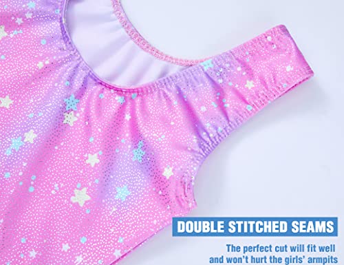 Gymnastics Leotards for Girls - Sparkly Colorful One-Piece, Size 2-12