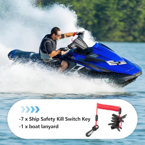 Universal Boat Kill Switch Lanyard with 7 Keys - Stretchable & Portable