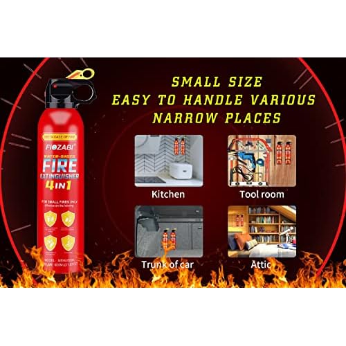 Portable Fire Extinguisher Spray With Bracket Can Prevent Re-Ignition,Best Suitable for The House/Car/Truck/Boat/Kitchen/Home Water-Based Fire Extinguishers Fire Type A/B/C/K 620ml (2 pack)