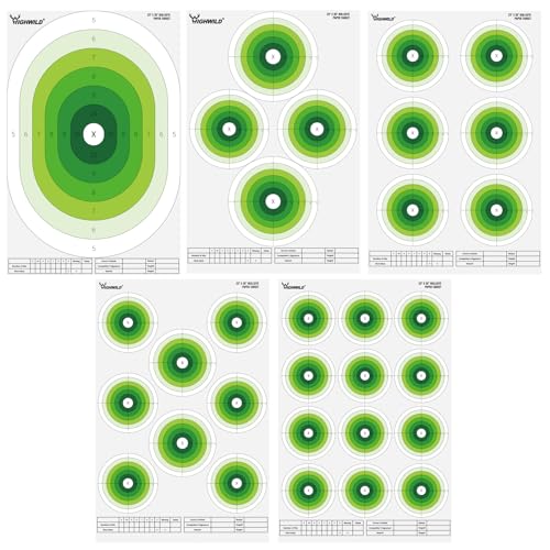 Bullseye Paper Targets - 23x35 Inch, 5 Pack for Shooting Practice