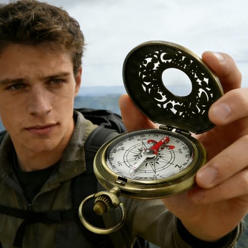 Waterproof Antique Brass Compass for Hiking & Camping