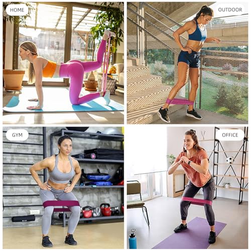 Resistance Loop Exercise Bands Set - 5pcs Pink for Home Fitness