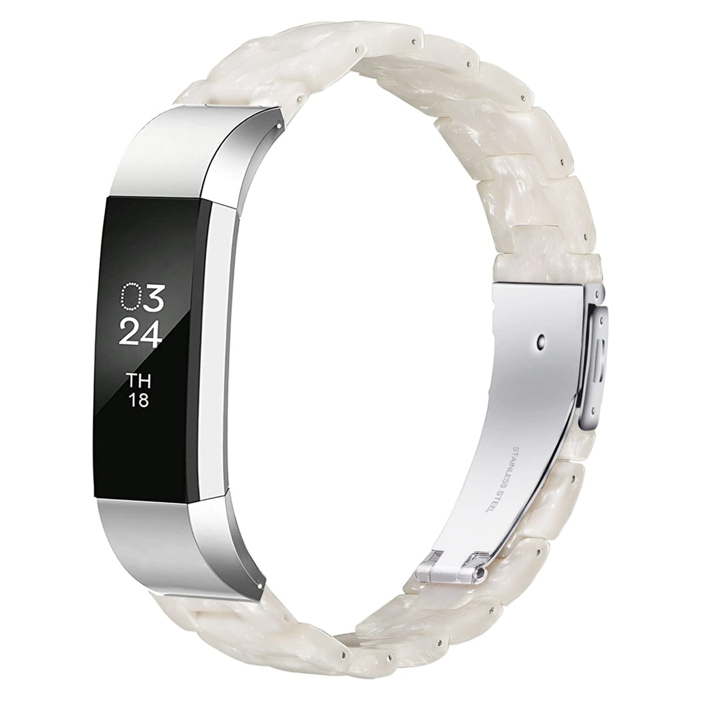 LAREDTREE Resin Watch Band Compatible with Fitbit Alta and Fitbit Alta HR Replacement Wristband for Women Men,Thin Light Resin Strap Bracele Waterproof for fitbit Alta accessories (Tortoise Stone)
