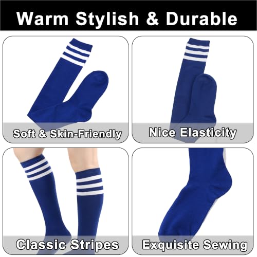 Knee High Cotton Socks for Women - 3 Pack White