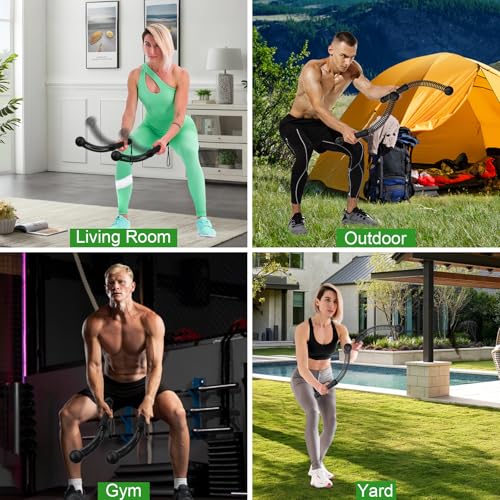 Cordless Battle Rope for Home Gym - 2PCS Weighted Ropes, Black