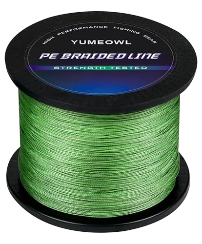 Ultra-Strong Moss Green Braided Fishing Line - 4&8 Strand, 164 YDS
