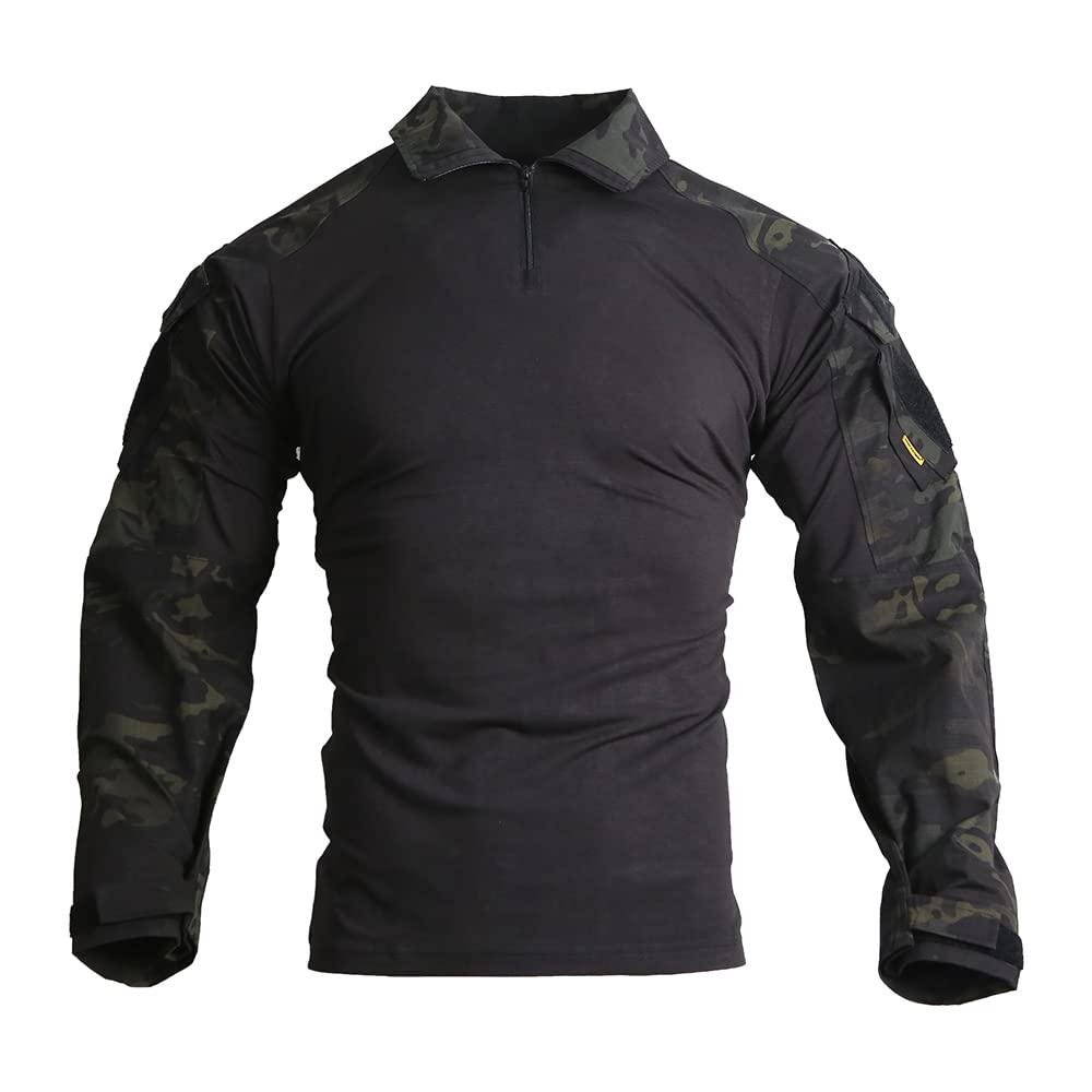 EMERSONGEAR Upgraded Version E3 Combat Shirt,Tactical Hiking Hunting Fishing Long Sleeve Camo Shirts for Men