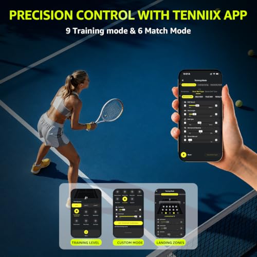 Portable Tennis Ball Machine - 75MPH, 4H Runtime, Gray