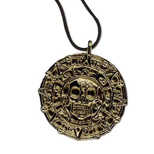 Antique Gold Coin Necklace with Nylon Cord - 1.5" Medallion