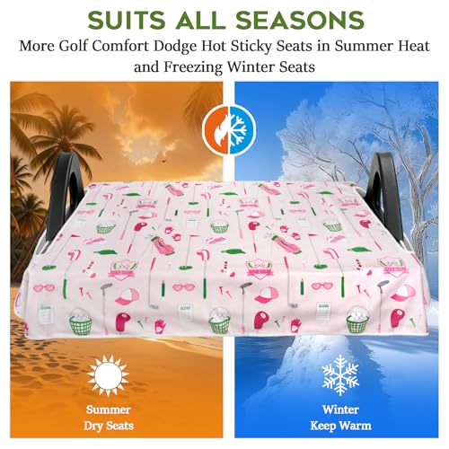 2-Seat Golf Cart Seat Cover - 52" x 32" - Comfortable Polyester & Spandex