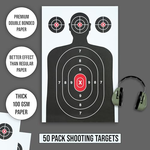 Silhouette Paper Shooting Targets - 14x22" (50 Pack) - Heavy Duty