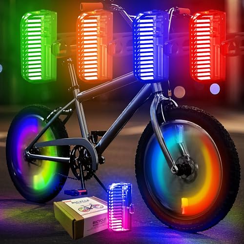 Rechargeable Bike Wheel Lights - 7-Color Motion Sensor, Waterproof