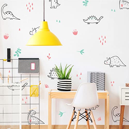 Wall Decals, Peel and Stick Stickers, Drawing Dinos