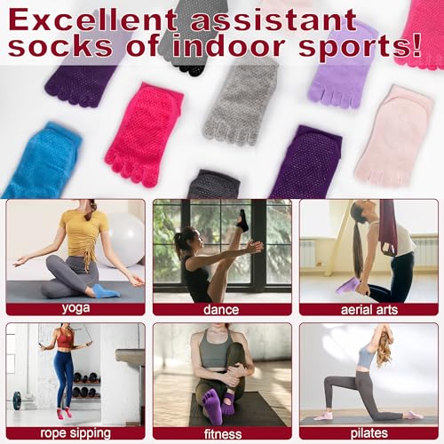 Non-Slip Pilates & Yoga Socks with Grips - Closed Toe Blue